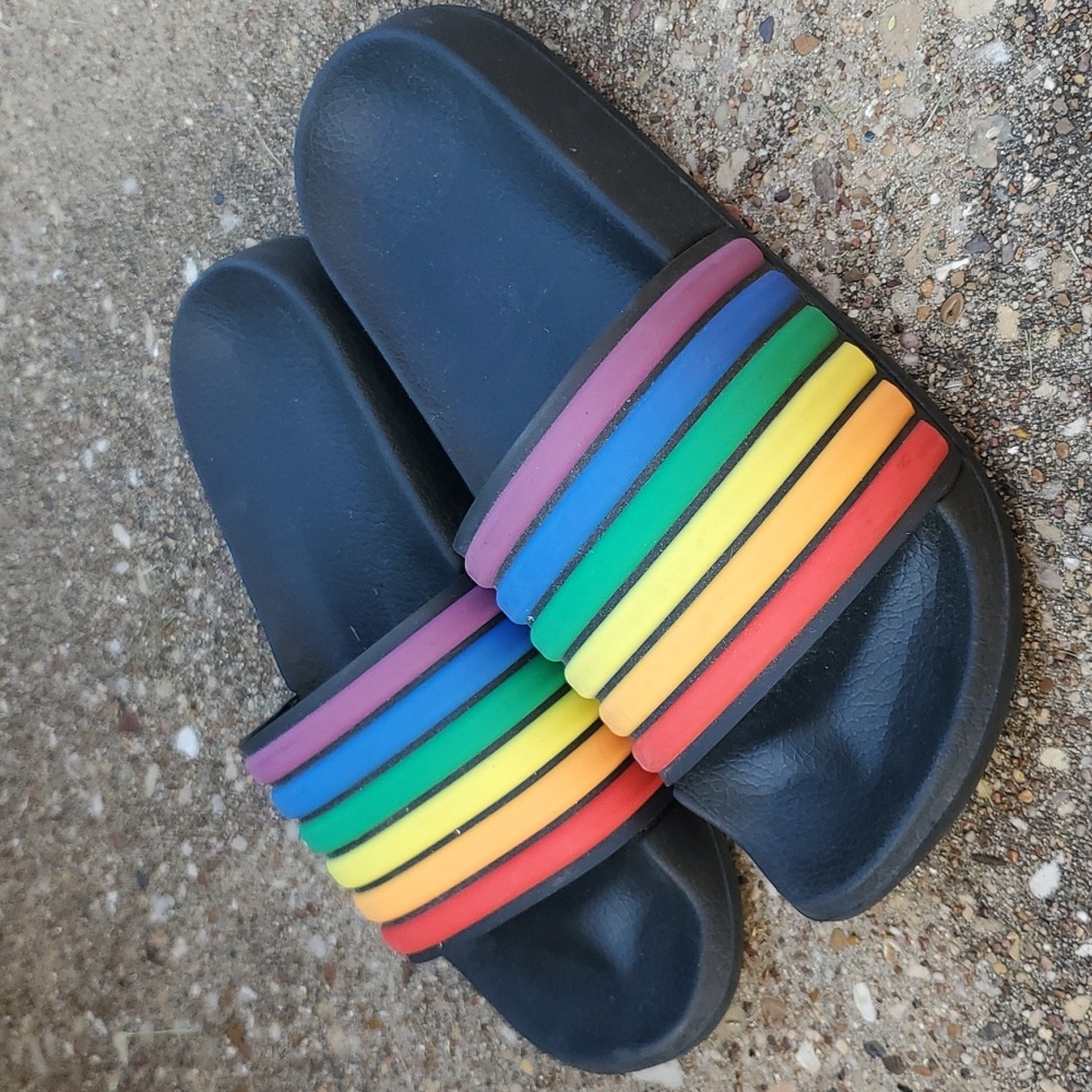 TakePride Target Rainbow Slides Pride Yotuh 4 XXS Navy Blue Sandals